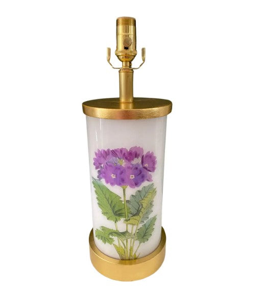Single Purple Primrose Decoupage Lamp