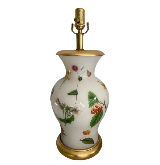 Single All-Over Garden Design Decoupage Lamp
