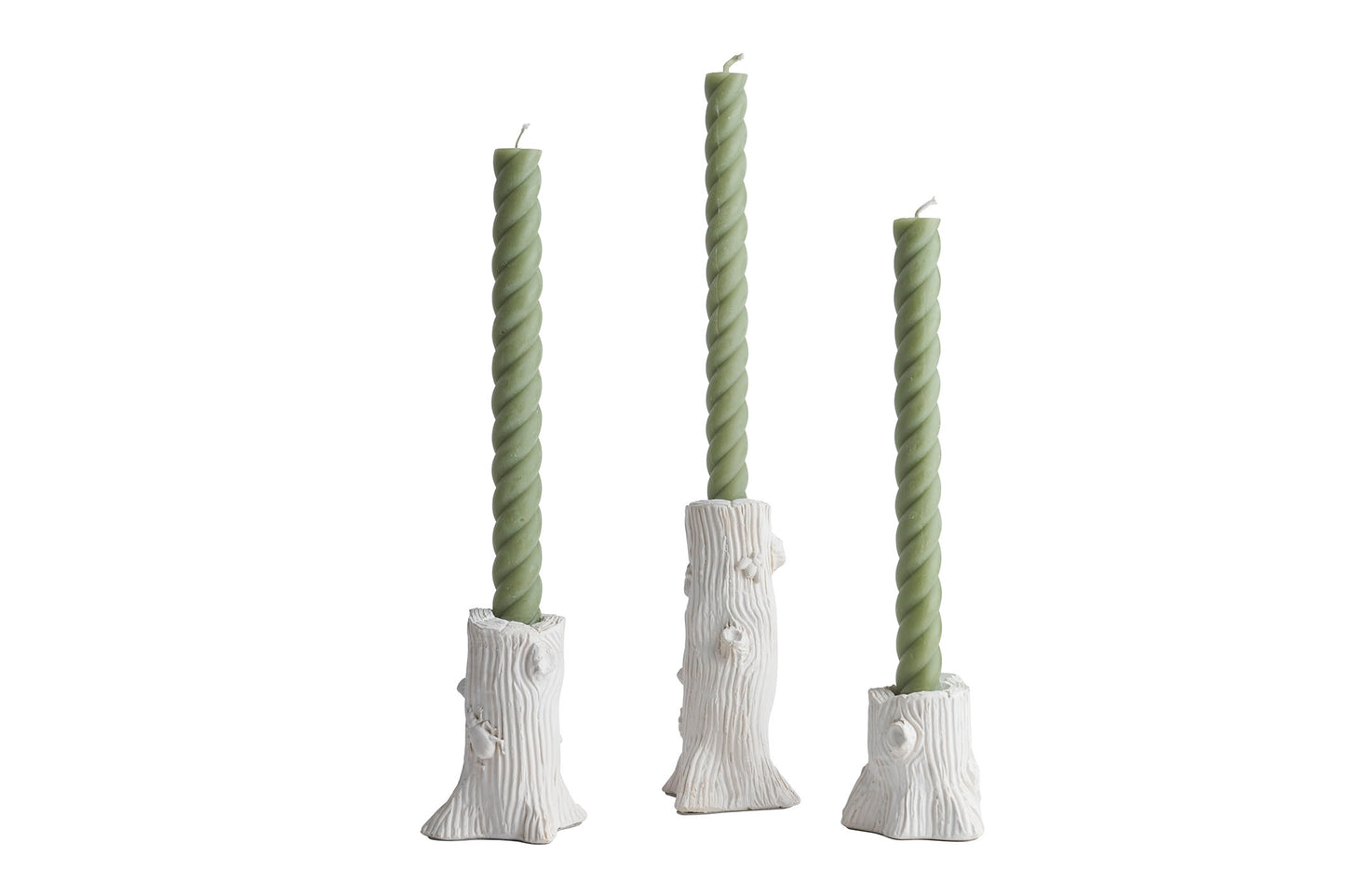 Faux Bois Candlestick Trio