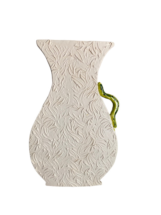 Fern Frond Bud Vase with Caterpillar